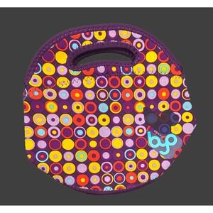 BYO by Built NY Express Lunch Bag Purple Retro‎ Circle Print Neoprene B-LB32